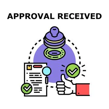 Approval, verification process and successful document confirmation Stock Illustration