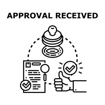 Approval, verification process and successful document confirmation Stock Illustration