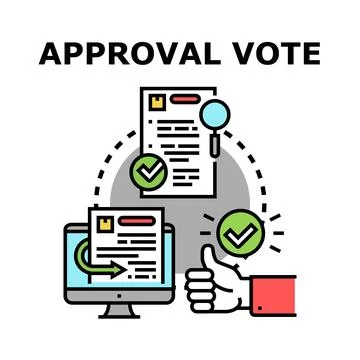 Approval vote process concept icon online Stock Illustration
