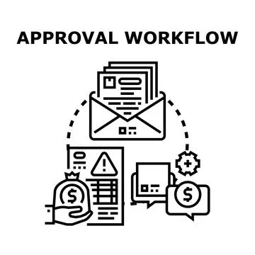 Approval workflow concept for business processes イラスト素材