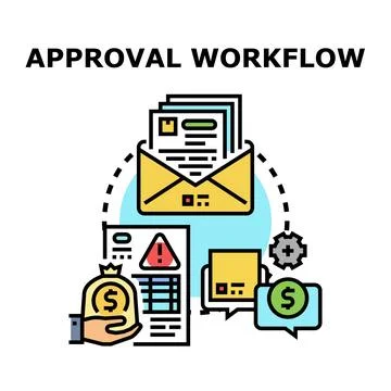 Approval workflow concept for business processes Stock Illustration