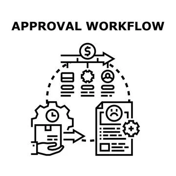 Approval workflow process for business operations Stockillustratie