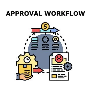 Approval workflow process for business operations イラスト素材