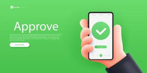 Approve 3d hand vector poster Stock Illustration