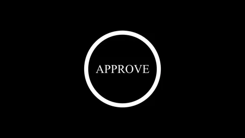 Approve and check mark icon animation isolated on black background Stock Footage 321478556
