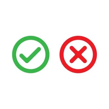 Approve and negative check mark icon Illustrazione stock