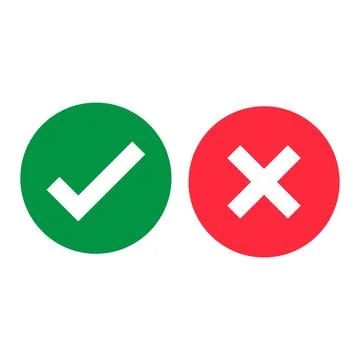 Approve and negative check mark icon 스톡 일러스트