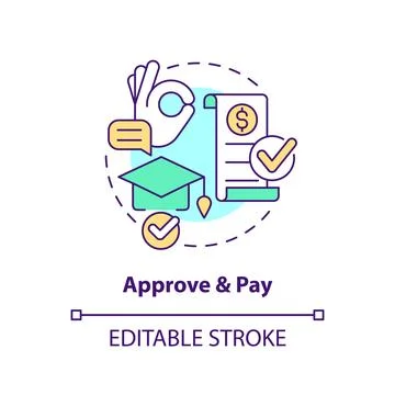 Approve and pay concept icon Stock Illustration