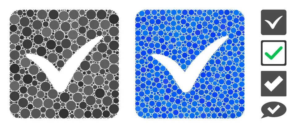 Approve Box Composition Icon of Circles 스톡 일러스트