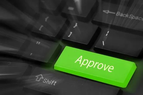 Approve button keyboard Stock Illustration