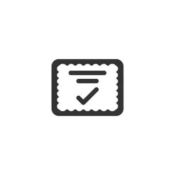 Approve certificate icon in flat style. Document check mark vector illustrati Stock Illustration
