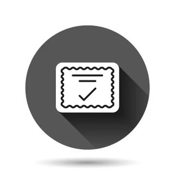 Approve certificate icon in flat style. Document check mark vector illustrati Stock Illustration