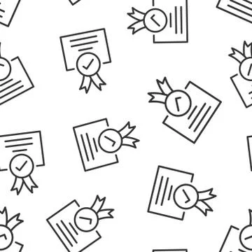 Approve certificate icon in flat style. Document check mark vector illustrati 스톡 일러스트