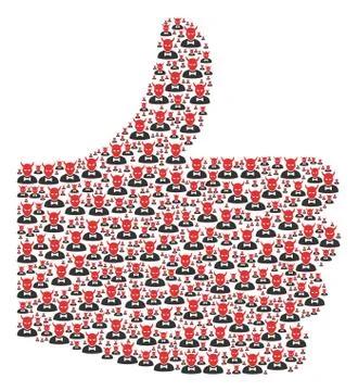 Approve Collage of Devil Icons Stock Illustration