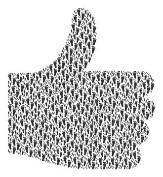 Approve Composition of Human Steps Icons Stock Illustration