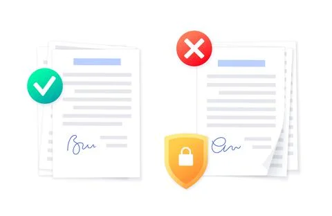 Approve deny document Stock Illustration