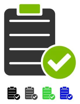 Approve List Flat Icon Stock Illustration