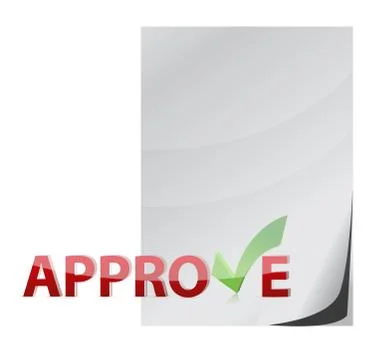 Approve paper document check mark concept Illustrazione stock