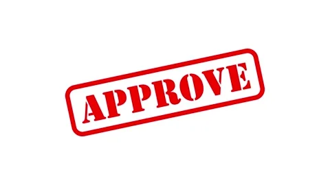 Approve stamp animated zoom in imprint and shake text on 4k green screen wh.. Stock Footage 342743379