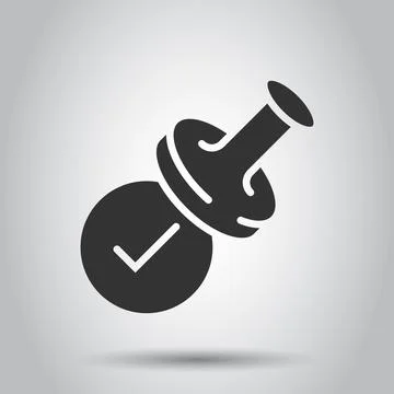 Approve stamp icon in flat style. Accept check mark vector illustration on wh Stock Illustration