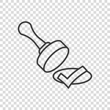 Approve stamp icon in flat style. Accept check mark vector illustration on wh Stock Illustration
