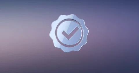 Approve Verified Silver 3d Icon Stock Footage 71155538