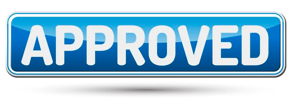 APPROVED - Abstract beautiful button with text. Stock Illustration