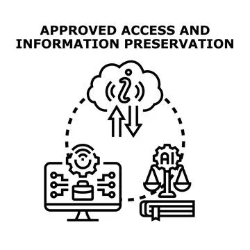 Approved access and digital information preservation concept Stock Illustration