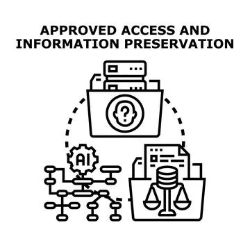 Approved access and information preservation concept 스톡 일러스트