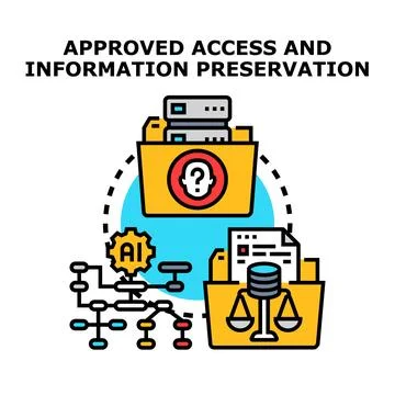 Approved access and information preservation concept 스톡 일러스트