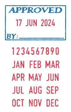 Approved and dates ink stamp Stock Illustration