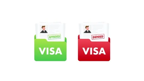 Approved and denied visa application documents animation Stock Footage 337968150