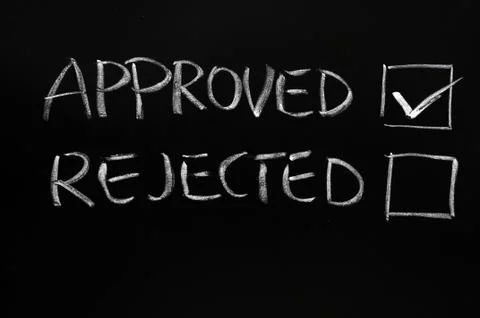 Approved and rejected checkboxes Foto stock
