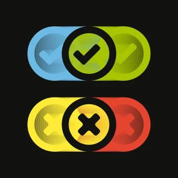 Approved and rejected icons. Vector set Stock Illustration