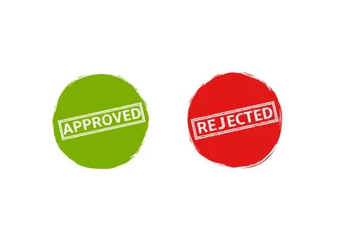 Approved and rejected labels Stock Illustration