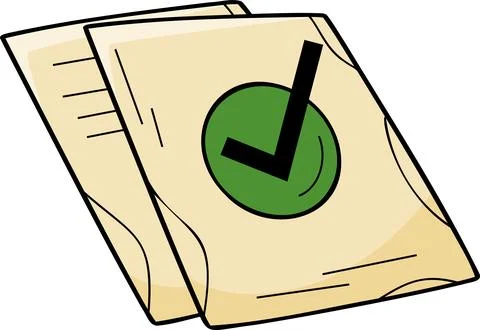 Approved and Signed Paper Document Illustration Stock Illustration