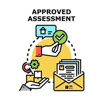 Approved assessment vector concept receiving confirmation document Stock Illustration