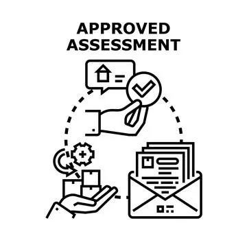 Approved assessment vector concept receiving confirmation document Stock Illustration