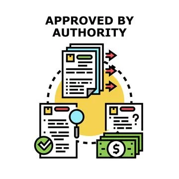 Approved by authority concept for official document verification Stock Illustration