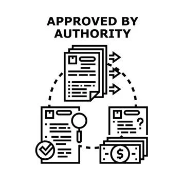 Approved by authority concept for official document verification Stock Illustration