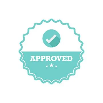 Approved badge design element Stock Illustration