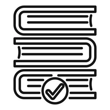 Approved book stack icon outline vector. Online magazine Stock Illustration