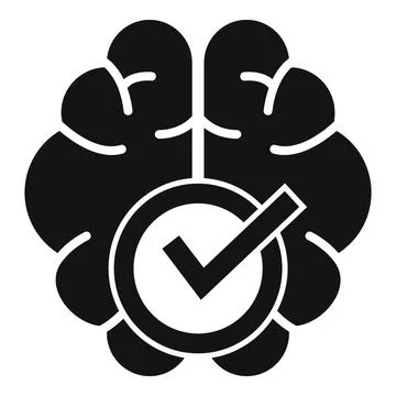 Approved brain insight icon simple vector. Customer review Illustrazione stock