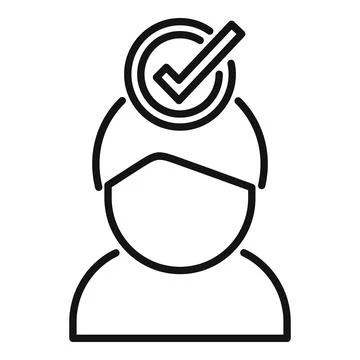 Approved candidate icon outline vector. Deal crew Stock Illustration
