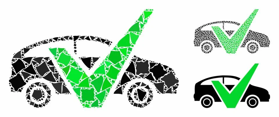 Approved car Composition Icon of Bumpy Pieces Stockillustratie