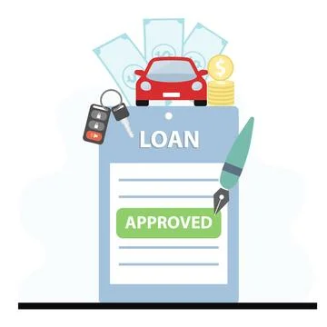 Approved car loan application form vector illustration Stock Illustration