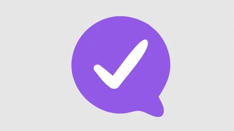 Approved check mark with bubble speech in cartoon animation. Alpha channel. Stock Footage 314550753