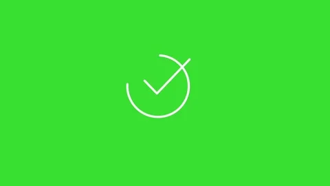 Approved Check Mark Line Icon Animation Green Screen (Chroma key) 4K Stock Footage 315619687