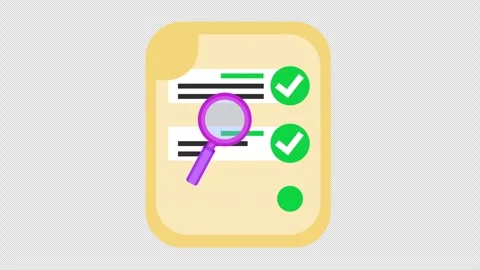 Approved check mark on verified document icon with green checkmarks validation Stock Footage 330454459