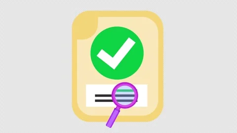 Approved check mark on verified document icon with green checkmarks validation Stock Footage 330455064